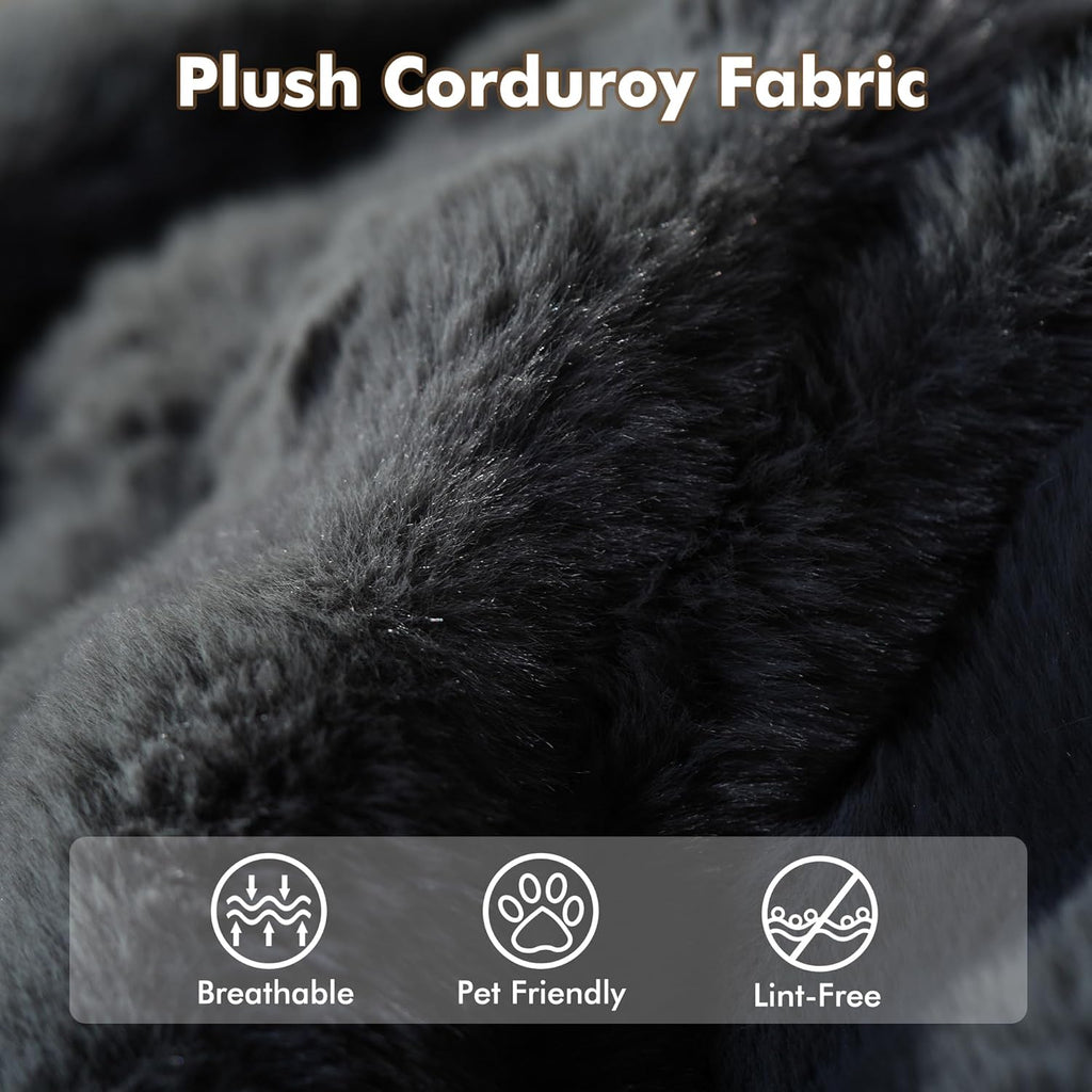 CAODOC Bean Bag Chair for Adults, Giant Oversized Fluffy Bean Bag for Fireside, Big Bean Bag Lounger Floor Chair for Home, Apartment, Gaming Venue, Dorm, Dark Gray