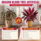 Artificial Tropical Plant UV Resistant Large Faux Plants Outdoor Fake Boston Ferns Potted Plants Realistic Agave Plastic Hostas Greenery Patio Outside Shrubs Flower Grass Front Porch Decor (2 PCS)