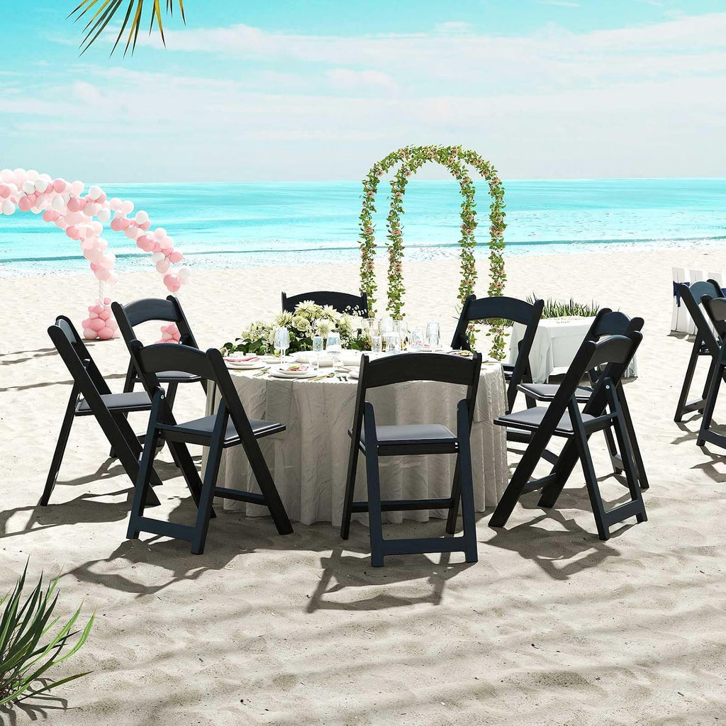 Giantex 12-Pack Folding Chairs, Portable Resin Event Chairs with Padded Seat, All-Weather Resin Frame, 1100 lbs Static Capacity, Lightweight Foldable Chair for Office, Wedding, Party, Outdoor
