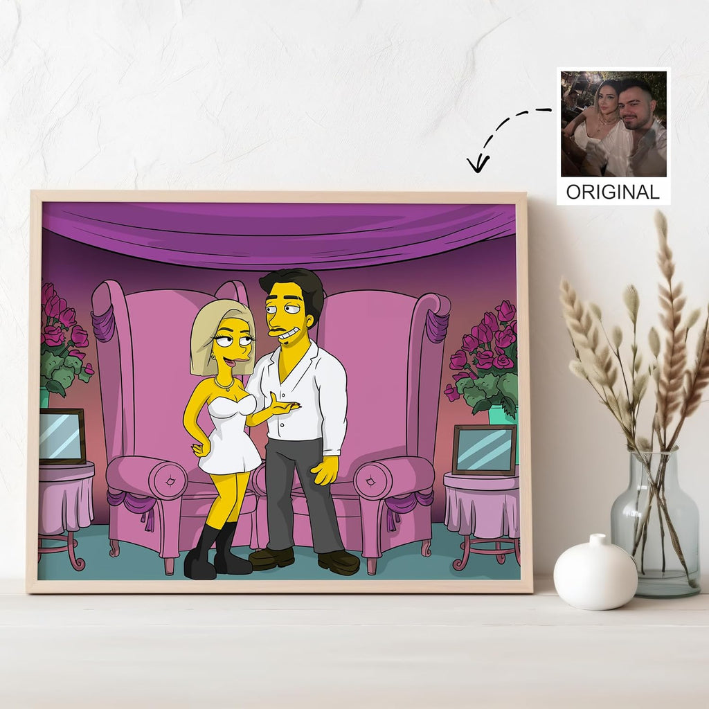 NudoHome Personalized Custom Yellow Portrait – Hand-Drawn Cartoon Style from Your Photo | Gift for Birthdays, Christmas, Mother’s Day, and Father’s Day, Gift
