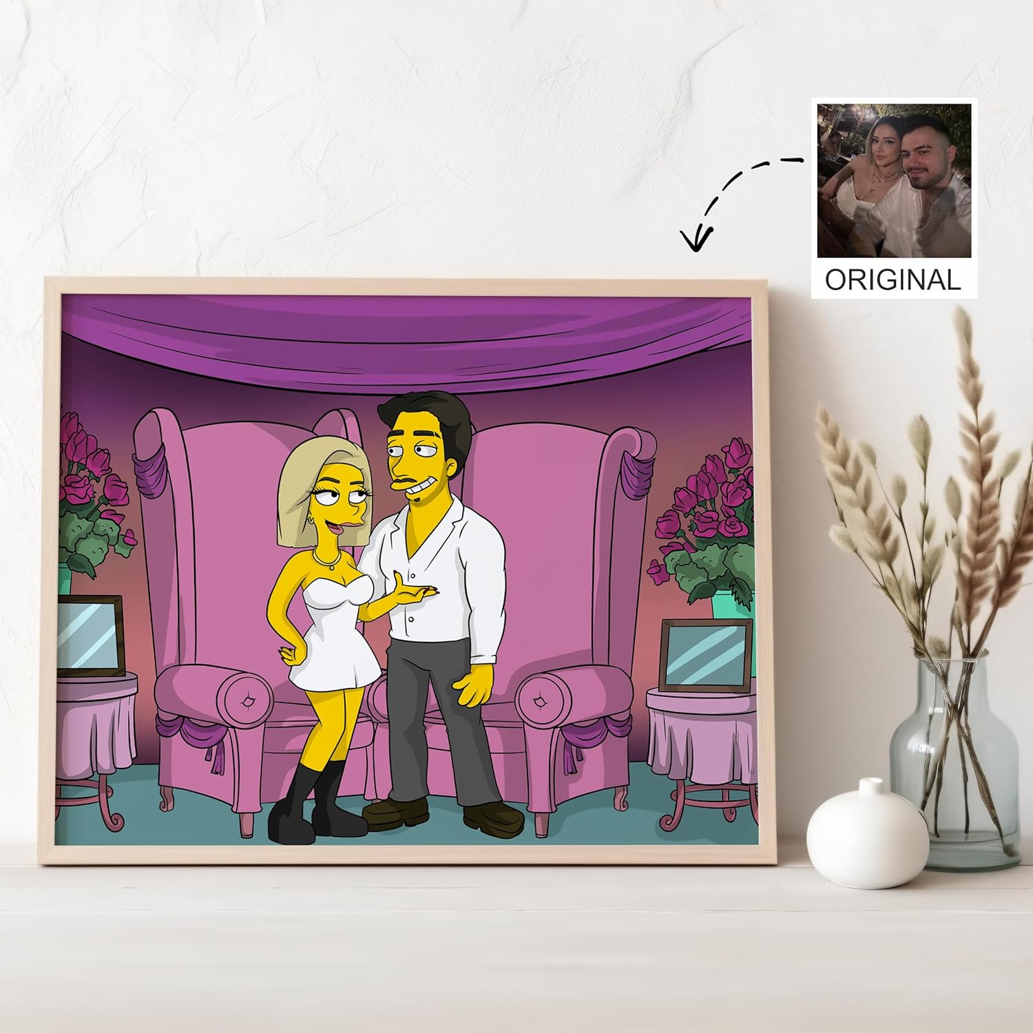 NudoHome Personalized Custom Yellow Portrait – Hand-Drawn Cartoon Style from Your Photo | Gift for Birthdays, Christmas, Mother’s Day, and Father’s Day, Gift