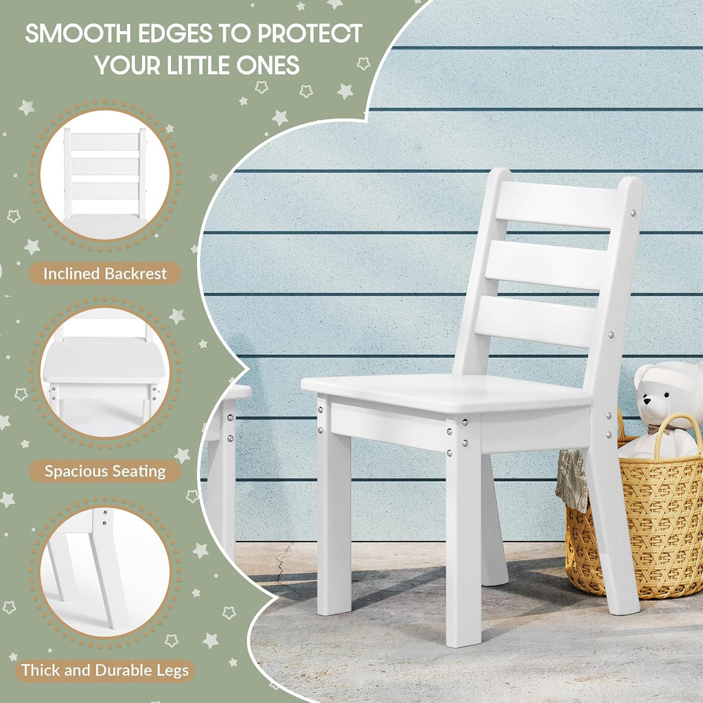 WestinTrends Treehouse Outdoor HDPE Kids Plastic Toddler Dining Chair (Set of Two), White