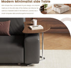 Half Round End Table, 24" Small Half-Moon Side Table for Small Spaces, Metal Frame Wood Accent C Table for Couch & Living Room, Easy Assembly, Walnut