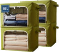 Closet Storage Bins - 3 Openings Clothes Cube Storage Bin with METAL FRAME (Green, 40L, 4 Units) - bed sheet organizer - blankets - bedsheet organizers - closet -sweater - hoodie - shoe
