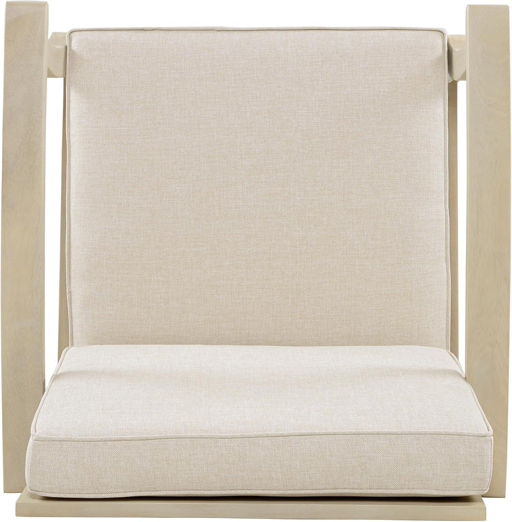Christopher Knight Home Perla Acacia Wood Lounge Chair Outdoor Set of 2 with Removable Cushion, Wooden Patio Accent Chair, Patio Garden Comfy Reading Chair, Sand/Beige
