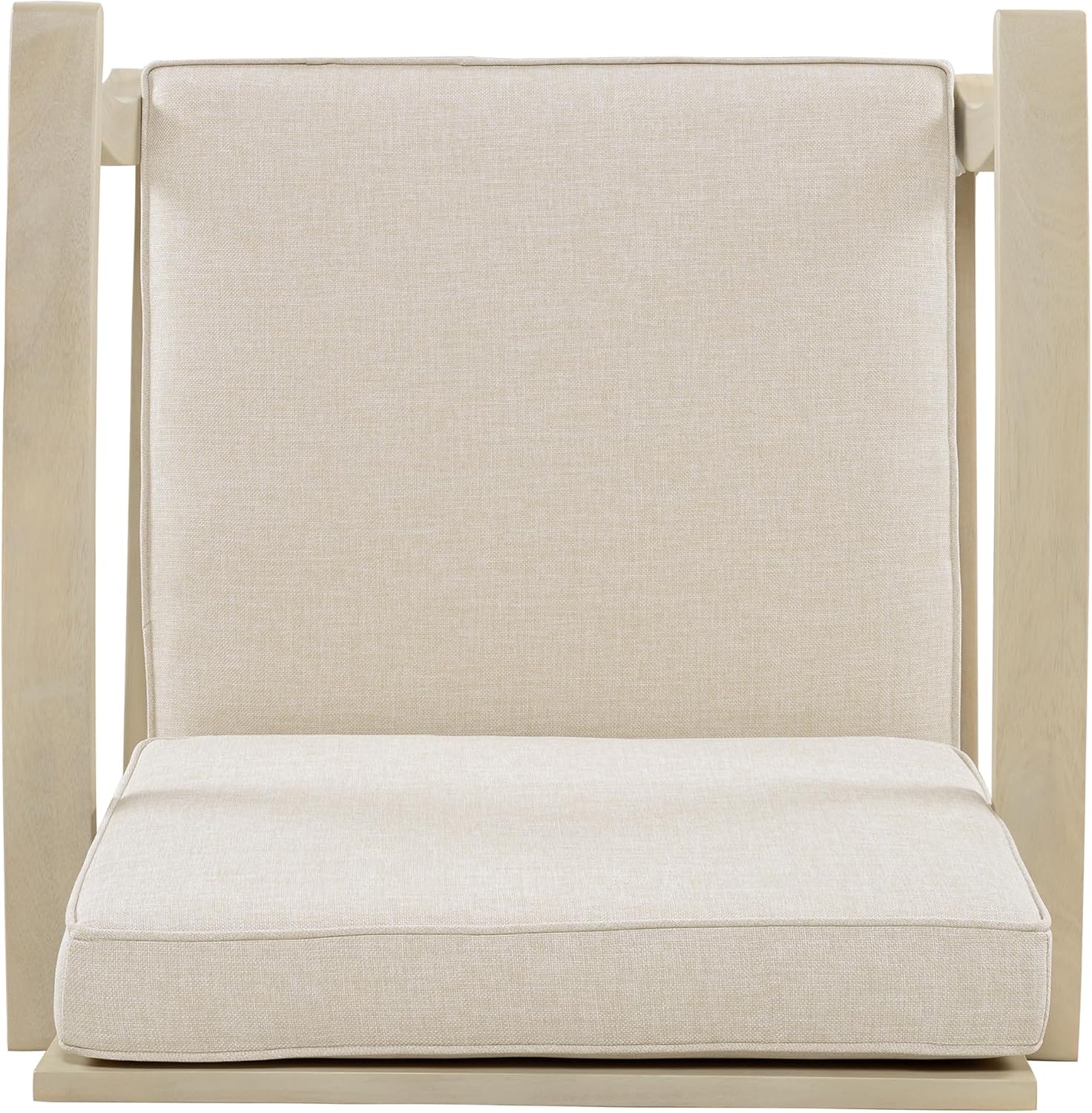 Christopher Knight Home Perla Acacia Wood Lounge Chair Outdoor Set of 2 with Removable Cushion, Wooden Patio Accent Chair, Patio Garden Comfy Reading Chair, Sand/Beige