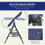 3-Person Outdoor Patio Swing Chair with Adjustable Canopy