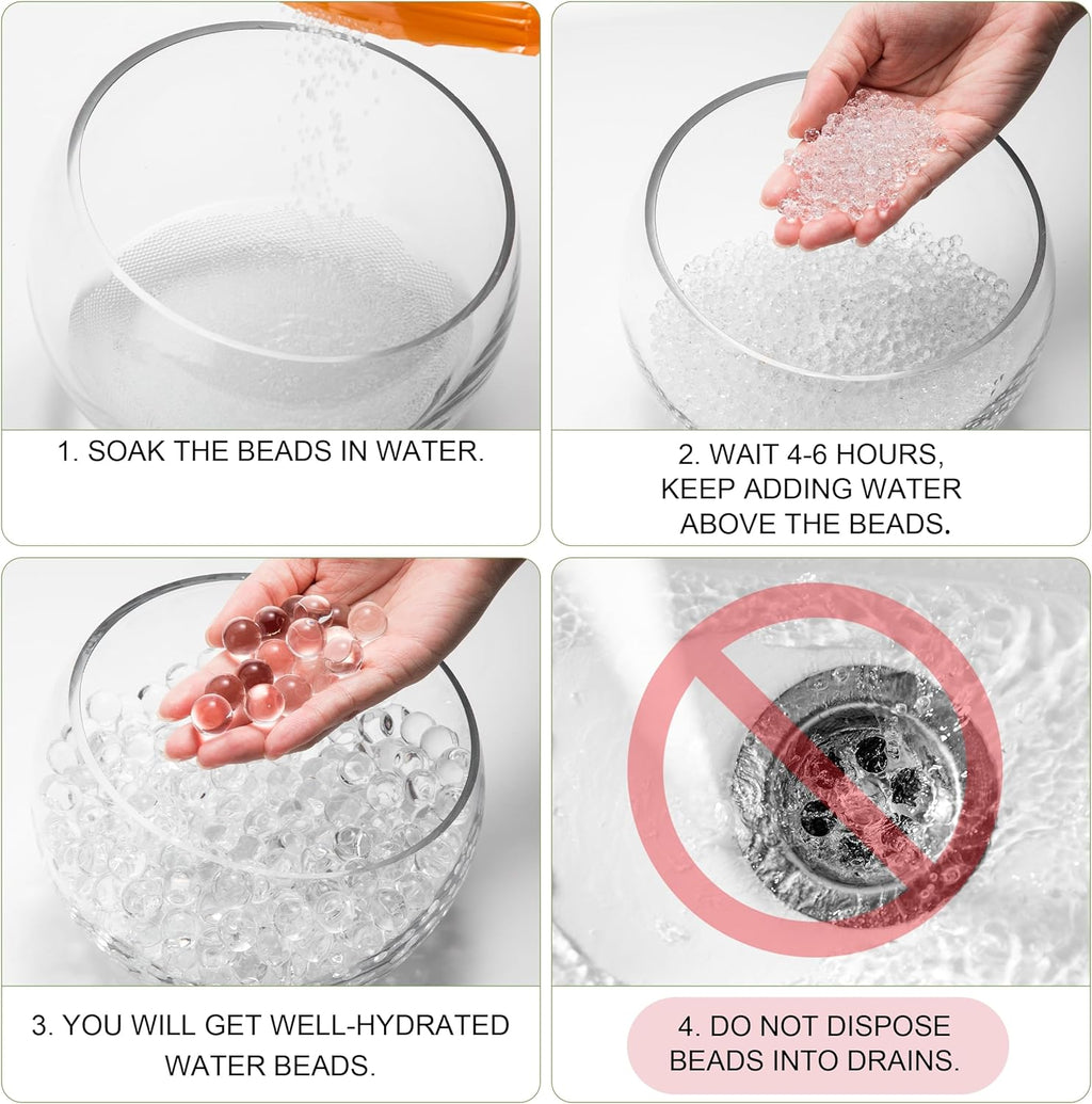 ANZON MORIES Clear Deco Granules 3 Size Options (Trial Pack), Wedding Centerpiece Table Home Decoration (16999, L 0.47-0.6in)
