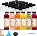 TOMNK 45pcs Juice Bottles with Lids, 16oz Reusable Plastic Juice Bottles with Caps and Labels, Funnel, Brush Beverage Containers for Juicing, Smoothies, Tea, Milk