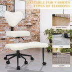 Cross Legged Office Chair with Wheels,Ergonomic Yoga Chairs Meditation Chair with Back Support Wide Criss Cross Design Lumbar Support, Kneeling Chairs Adjustable Height Flexible Design (Beige)