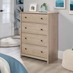 Sauder River Ranch 4-Drawer Bedroom Chest, Harvest Walnut Finish