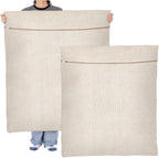 SATINIOR 2 Pack Extra Large 100% Cotton Mesh Laundry Bags 43 x 35 Inch Jumbo Cotton Mesh Large Delicate Bags with Sturdy Zippers Washing Machine Bag for Coats, Blankets, Bedding, Toys, Pet Items