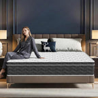 Queen Size 12 Inch Medium Firm Hybrid Mattress with Cooling Gel Memory Foam, CertiPUR-US Certified Mattress in a Box Pressure Relief Removable Cover No Fiberglass
