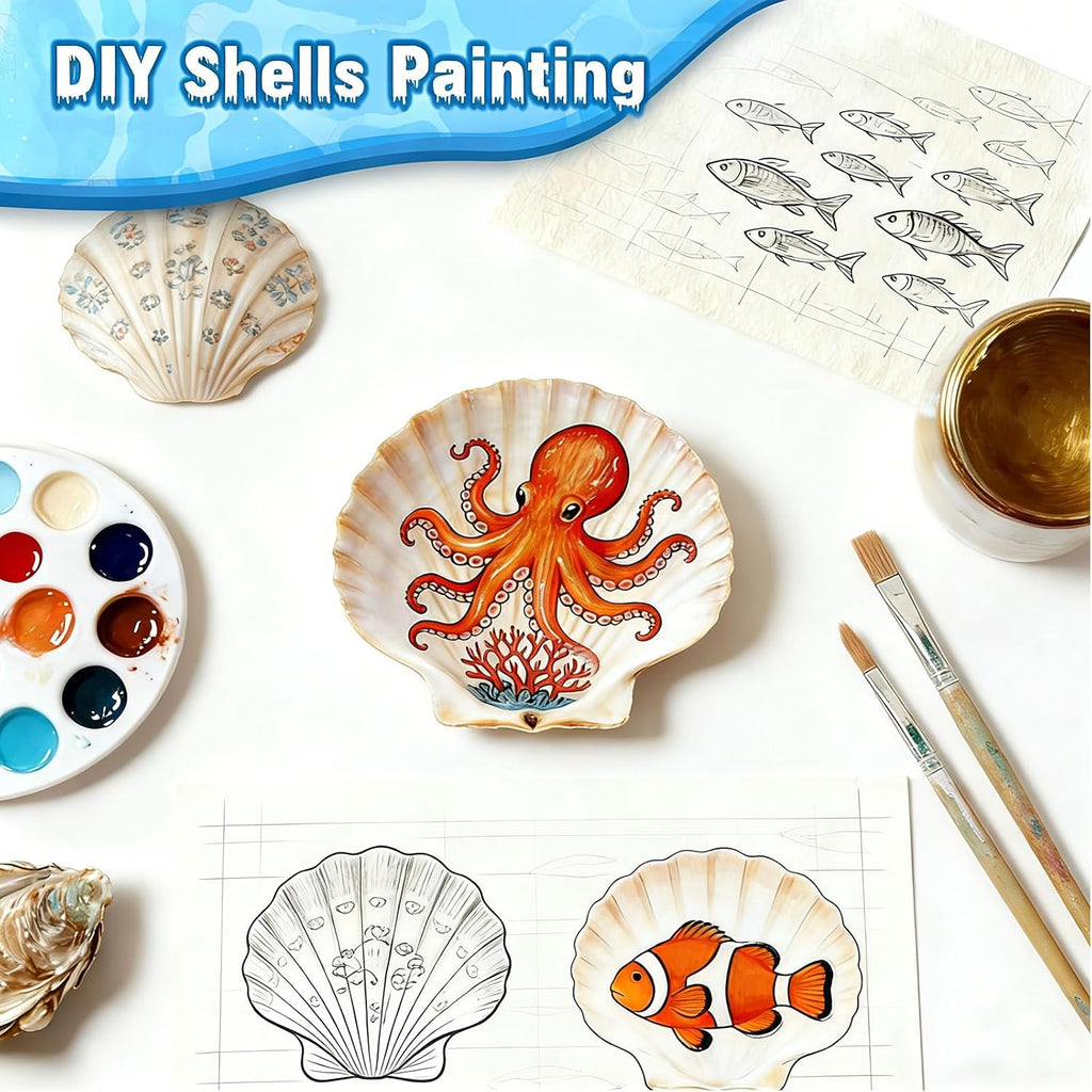 VMEECARL 10Pcs 4"-5" Large Scallop Shells for Crafts, Natural White Sea Shells for Crafts, DIY Painting, Beach Wedding Decorations – Bulk Sea Shells for Home Decor, Coastal Party, and Craft Projects