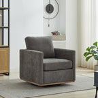 Swivel Accent Chair,30.7 Inch Wide Upholstered Square Comfy Lounge Armchair with 360 Degree Rotation,Ideal for Living Room, Bedroom, Apartment, Nursery Home Decor (Charcoal)