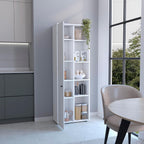 Kitchen Pantry Storage Cabinet with and Five Interior and Exterior Shelves