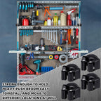 Vercraft 24 Pcs Magnetic Mop Broom Holder Movable Magnetic Broom Holder Rack, Anti Slip Wall Mounted Utility for Cleaning Tools, Garage, Kitchen, Laundry, Garden (Black)