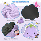 DUMOS Kids Bean Bag Chair, Stuffed Toddler Couch with Faux Rabbit Fur Cover for Teens & Kids, Comfy Lazy Sofa Chair for Reader, Living Room, Bedroom, Aged 4-12 Years, 31 Inch, Purple