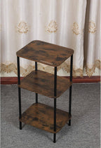 30 Inch Tall End Table with 3-Tier Storage, Slim Narrow Nightstand for Living Room, Bedroom, Sofa & Small Spaces, Lightweight, Rustic Brown