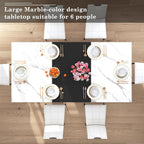 chartustriable 7PCS Dining Table Set with 6 Chairs for 4 5 6 People, 71" Large Wooden Kitchen Table Sets with 6 Upholstered Chairs,6-Person Kitchen Table & Chairs Set for Dining Room Kitchen(White)