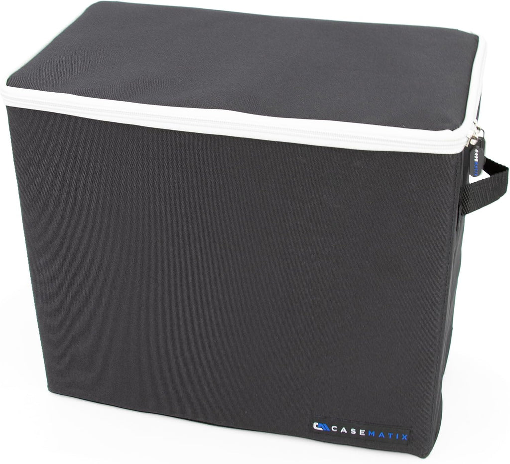 CASEMATIX Graded Comic Book Storage Bin – Protective Organizer Case Fits 28 CGC Graded Comics, Pro Collector Edition with 3 Internal Dividers, Built-In Zipper, Carry Handles & Stackable Design