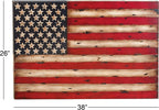 Deco 79 Metal American Flag Home Wall Decor Indoor Outdoor Wall Sculpture, Wall Art 38" x 2" x 26", Red
