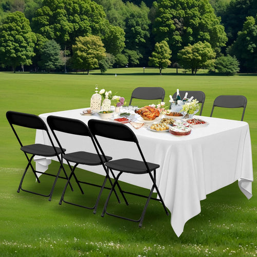 1 Pack Black Plastic Folding Chair,Portable,Set of 1,Heavy-Duty Commercial Seats with Steel Frame, 350 lb Capacity, for Indoor & Outdoor Events, Banquet, Party, Dinning, Work