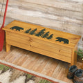 BLACK FOREST DECOR Pine Forest Bears Trunk Bench, Decorative Accent, 43