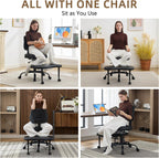 Criss Cross Legged Meditation Chair, Exquisite Home Office Furniture, Ergonomic Kneeling Chair with Lumbar Support and Adjustable Height Stool, for ADHD Adults
