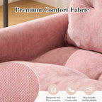 Swivel Accent Chair Set of 2, Modern Swivel Barrel Chair for Living Room, 360 Degree Comfy Square Accent Barrel Chair, Upholstered Sofa Armchair for Bedroom,Reading, Chenille, Pink