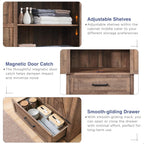 Farmhouse Kitchen Pantry Cabinet - 72" Tall Wood Kitchen Storage Cabinets with Adjustable Shelves & 2 Barn Doors & Drawer, Versatile Storage for Dining Room, Bathroom, Utility Room, Light Brown