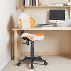 JJS Home Office Low Back Computer Executive Chair, Ergonomic Mesh Chair with Extra Large Base and Pads, Grey/Orange