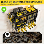 Power Tool Organizer Wall Mount, 4 Tier Heavy Duty Tool Storage Rack, 400 LBS Capacity with Drill Tools Holder & Hooks, Tool Organizers and Storage for Garage, Warehouse, Workshop, Gifts for Men