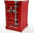 Industrial Metal Container Side Table 3-Tier Iron Cabinet with Drawer and Password Lock, Floorstanding Bedside Table for Bedroom, Living Room, Bar, Garage, Office, 32x32x50cm (Red)