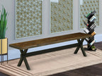 East West Furniture XB677 X-Style Modern Dining Bench with Wood Seat, 72x15x18 Inch, Multi-Color