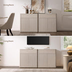 SICOTAS Buffet Cabinet with Storage - Accent Fluted Storage Cabinet with 2 Doors & 1 Drawer 34.6" Wide Modern Sideboard Credenza Large Buffet Table for Living Room Kitchen Dining Room Entryway Office