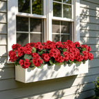 Artificial Flowers for Outdoors, 6 Bundles Realistic Faux Silk Red Geraniums Flowers UV Resistant No Fade Fake Plants for Outside Planter Christmas Front Porch Garden Patio Balcony Yard Decor
