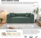 80" Cloud Sleeper Sofa Bed Pull Out Couch, Corduroy Boneless Sofa with Side Storage Pocket, Convertible Compression Sofa with Pillows for Living Room Bedroom, Light Green