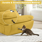 Comfy Reading Chair for Adults, Modular Sectional Sofa Bean Bag Chair, Cloud Boneless Couch Style with High Rebound Foam, Single Seat Compressible Sofa for Living Room & Bedroom, Yellow