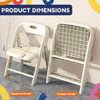 Giggle & Play 2 Pack of Kids Folding Chair with Backrest - Lightweight, Portable Toddler Chair for Indoor, Outdoor, Playroom & Classroom (Beige)
