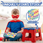 Delxo 9 Inch Kids Step Stool,400Lbs Folding Step Stool for Toddler Red+Blue | Toddler Foot Stool,Includes 3 Letter Stickers & 2 Non-Slip Grip Pads, Sturdy Compact Collapsible Stool for Kitchen, Bathroom