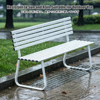 Outdoor Benches Weatherproof, Porch Benches Outdoor, It Features Strong Load Bearing Capacity and is Suitable for Porches, Lawns, Gardens, and Courtyards.(Blue,with Backrest)