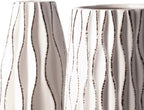 VICTOR & TERESA Ceramic Vase for Flowers, 10'' Set of 2 Decorative White Vases for Home Decor, Farmhouse Vases for Pampas Grass, Table, Mantel, Living Room, Shelf, Centerpieces, Gifts for Mom