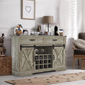 RoyalCraft 52'' Coffee Bar Cabinet with Storage, Farmhouse Sideboard Buffet with with Doors and Shelves, Light Grey