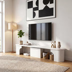 AF ARTISAN FURNITURE Oval Extendable Dining Bench, Extendable MDF (39"-102"), Seats 1-4, Space-Saving Design for Kitchen & Dining, Simple Installation(White)
