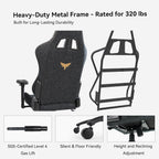 Gaming Chair, Black Ergonomic Computer Chair for Adults, Big and Tall Gamer Chair with Memory Foam Headrest, 4D Adjustable Armrests, Fabric Reclining High-Back for Home Office and Gaming