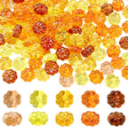 120Pcs Mini Pumpkins Ornaments Pumpkin Vase Filler Acrylic Pumpkin Crystals Gems Table Scatters for Fall Autumn Thanksgiving Halloween Decoration Party Favors Craft Supplies