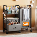 Cidaziya 2In1 Baby Diaper Caddy Organizer with Laundry Hamper, 3 Tier Rolling Cart with Dividers and Drawers, Upgrade Diaper Cart Utility Cart Clothes Organizer for Baby Essentials, New Mom, Nursery