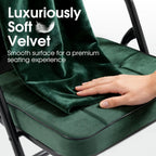 Padded Folding Chairs Set of 4, Heavy Duty Folding Chairs with Cushion, Portable and Comfortable Sets for Dining, Office, Party, Card Table Green