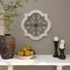Deco 79 Wooden Scroll Home Wall Decor Wall Sculpture with Metal Scroll Work, Wall Art 22" x 1" x 22", White